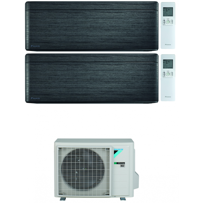 condizionatore daikin stylish real blackwood wi fi dual split 70007000 btu inverter r32 2mxm40n