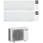 CONDIZIONATORE MITSUBISHI DUAL SPLIT KIRIGAMINE ZEN BIANCO 7000+9000 BTU WIFI INVERTER MXZ-2F53VF A+++