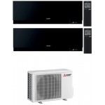 CONDIZIONATORE MITSUBISHI DUAL SPLIT KIRIGAMINE ZEN NERO 7000+7000 BTU WIFI INVERTER MXZ-2F42VF A+++