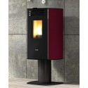 stufa a pellet anselmo cola vision hr 633 kw in acciaio colore bordeaux ad aria