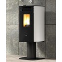 stufa a pellet anselmo cola vision hr 633 kw in acciaio colore bianco ad aria