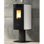 STUFA A PELLET ANSELMO COLA VISION HR 6.33 KW IN ACCIAIO COLORE BIANCO AD ARIA