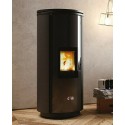 stufa a pellet anselmo cola elegant 827 kw in acciaio colore nero ad aria