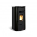 stufa a pellet la nordica extraflame giusy evo 70 kw in acciaio e top in maiolica colore nero ad aria