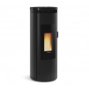 stufa a pellet la nordica extraflame amika 8 kw in acciaio colore nero ad aria