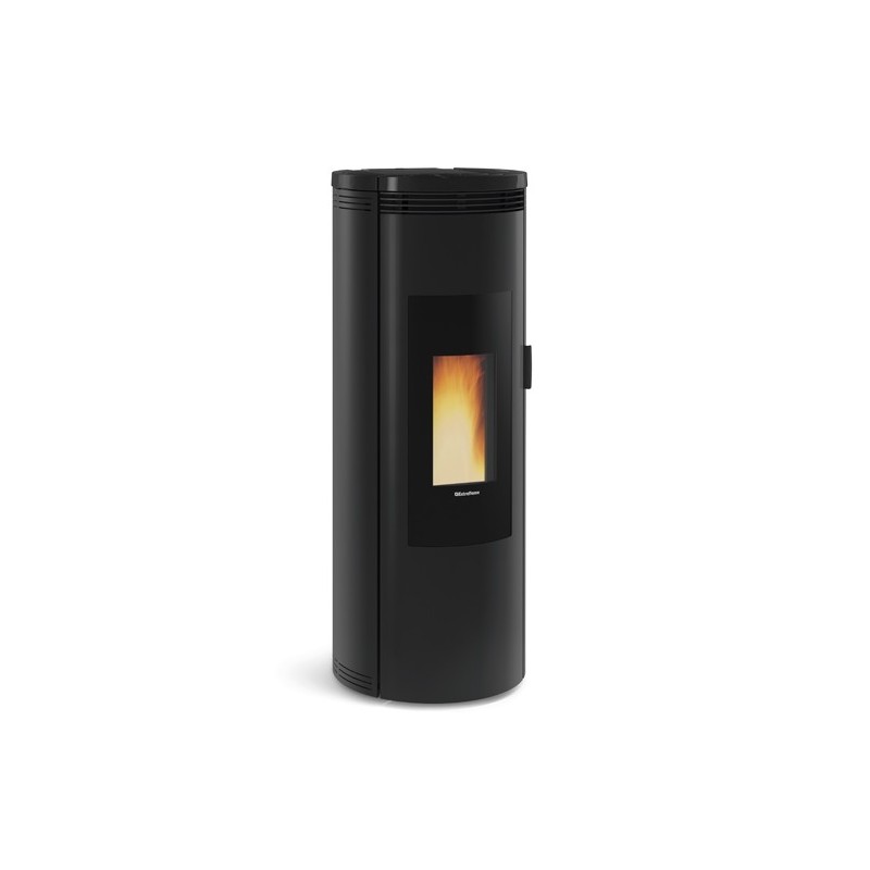 stufa a pellet la nordica extraflame amika 8 kw in acciaio colore nero ad aria