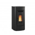 stufa a pellet la nordica extraflame klaudia 8 kw in acciaio e top maiolica colore nero ad aria