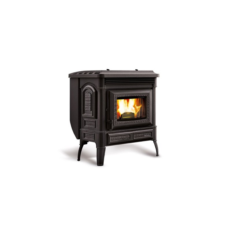 stufa a pellet la nordica extraflame teodora evo 8 kw in ghisa colore nero ad aria