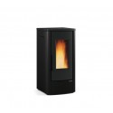 stufa a pellet la nordica extraflame dahiana 10 kw in acciaio e top in ghisa colore nero ad aria