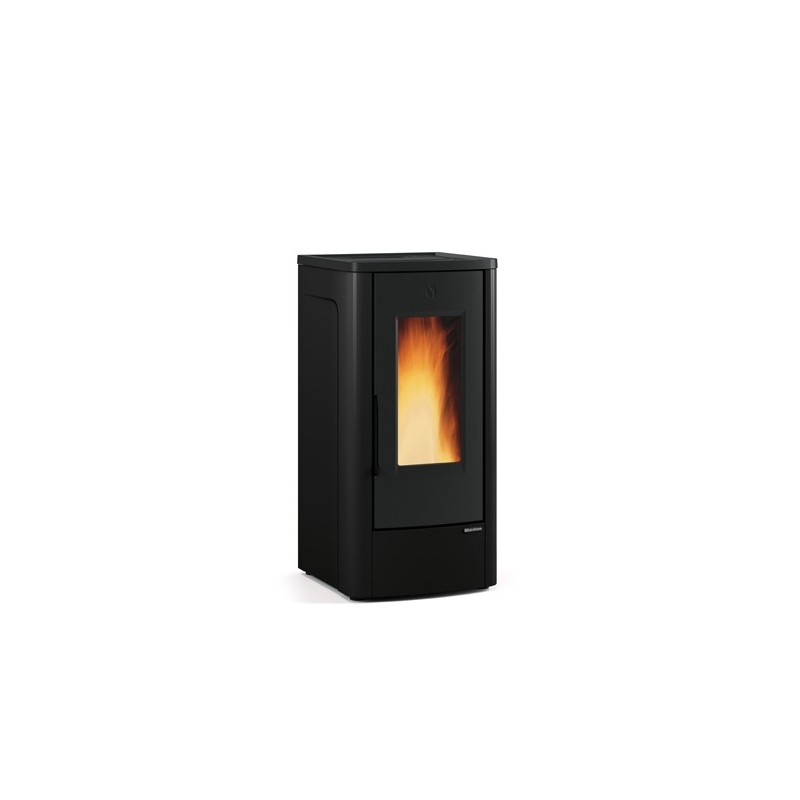 stufa a pellet la nordica extraflame dahiana 10 kw in acciaio e top in ghisa colore nero ad aria