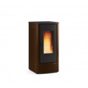 stufa a pellet la nordica extraflame dahiana 10 kw in acciaio e top in ghisa colore bronzo ad aria