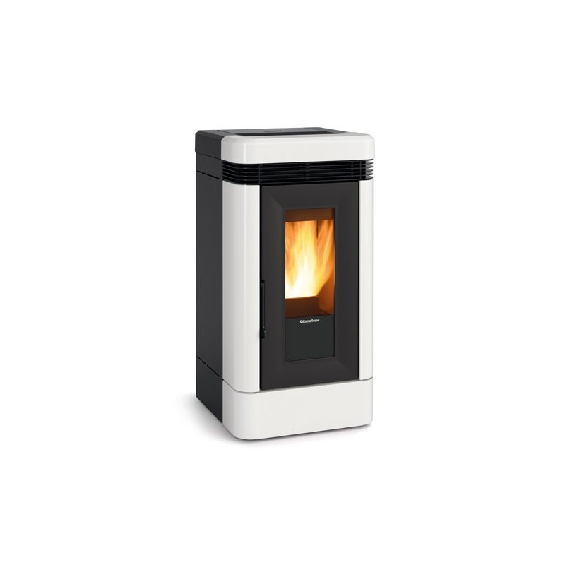 stufa a pellet la nordica extraflame lucia 121 kw in maiolica colore bianco ad aria