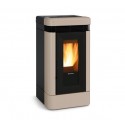 stufa a pellet la nordica extraflame lucia 121 kw in maiolica colore tortora ad aria