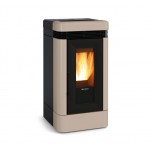 STUFA A PELLET LA NORDICA EXTRAFLAME LUCIA 12.1 KW IN MAIOLICA COLORE TORTORA AD ARIA