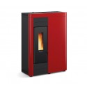 termostufa idro a pellet la nordica extraflame virna idro 145 kw in acciaio colore bordeaux