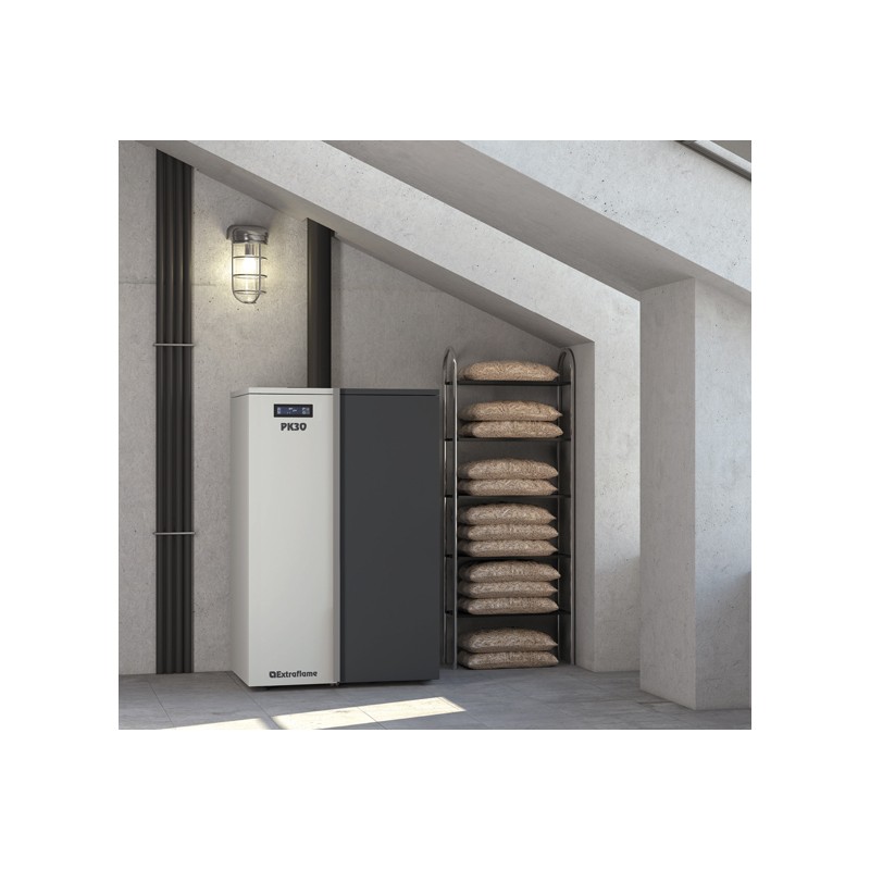 caldaia a pellet la nordica extraflame pk30 30 kw in acciaio