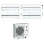 CONDIZIONATORE MITSUBISHI QUADRI SPLIT KIRIGAMINE STYLE BIANCO 9000+9000+9000+9000 BTU WIFI INVERTER MXZ-4F72VF3 A++