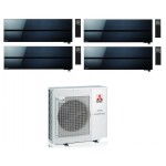 CONDIZIONATORE MITSUBISHI QUADRI SPLIT KIRIGAMINE STYLE NERO 9000+9000+9000+12000 BTU WIFI INVERTER MXZ-4F80VF3 A++