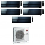 CONDIZIONATORE MITSUBISHI PENTA SPLIT KIRIGAMINE STYLE NERO 9000+12000+12000+12000+12000 BTU WIFI INVERTER MXZ-5F102VF A++