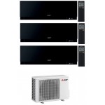 CONDIZIONATORE MITSUBISHI TRIAL SPLIT KIRIGAMINE ZEN NERO 7000+7000+7000 BTU WIFI INVERTER MXZ-3F54VF3 A+++