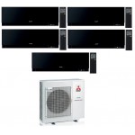 CONDIZIONATORE MITSUBISHI PENTA SPLIT KIRIGAMINE ZEN NERO 7000+9000+9000+9000+9000 BTU WIFI INVERTER MXZ-5F102VF A++