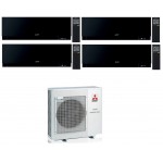 CONDIZIONATORE MITSUBISHI QUADRI SPLIT KIRIGAMINE ZEN NERO 7000+7000+7000+7000 BTU WIFI INVERTER MXZ-4F72VF3 A++