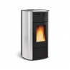 TERMOSTUFA IDRO A PELLET LA NORDICA EXTRAFLAME RAFFAELLA IDRO H15 18.1 KW IN ACCIAIO COLORE GRIGIO LUCE