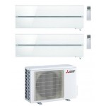 CONDIZIONATORE MITSUBISHI KIRIGAMINE STYLE WI-FI MSZ-LN R-32 BIANCO PERLA DUAL SPLIT 9000+18000 BTU MXZ-2F53VF A+++