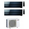 CONDIZIONATORE MITSUBISHI KIRIGAMINE STYLE WI-FI MSZ-LN R-32 NERO DUAL SPLIT 9000+18000 BTU A+++ MXZ-2F53VF