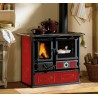 TERMOCUCINA A LEGNA LA NORDICA EXTRAFLAME TERMOROSA D.S.A. 4.0 IDRO 11,0 KW COLORE CERAMICA LIBERTY BORDEAUX AD ACQUA