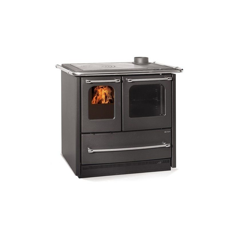 cucina a legna la nordica extraflame sovrana easy evo 20 75 kw colore nero antracite ad aria