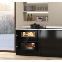 cucina a legna la nordica extraflame verona xxl con rivestimento in acciaio smaltato 70 kw colore nero antracite ad aria