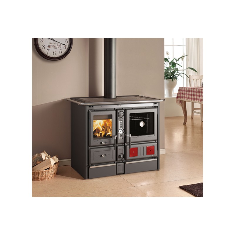 termocucina a legna la nordica extraflame termorosa xxl dsa 40 idro 168 kw colore nero antracite ad acqua