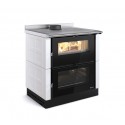 cucina a legna la nordica extraflame verona xxl con rivestimento in maiolica 70 kw colore bianco ad aria