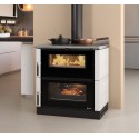 cucina a legna la nordica extraflame verona xxl con rivestimento in maiolica 70 kw colore bianco ad aria