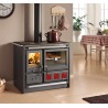 CUCINA A LEGNA LA NORDICA EXTRAFLAME ROSA XXL VST 8,5 KW COLORE NERO ANTRACITE AD ARIA