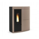 termostufa idro a pellet la nordica extraflame evelyne idro 175 kw in maiolica colore tortora