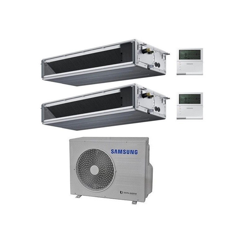 condizionatore samsung canalizzabile dual split 90009000 btu aj040txj2kg r32 bassamedia prevalenza a