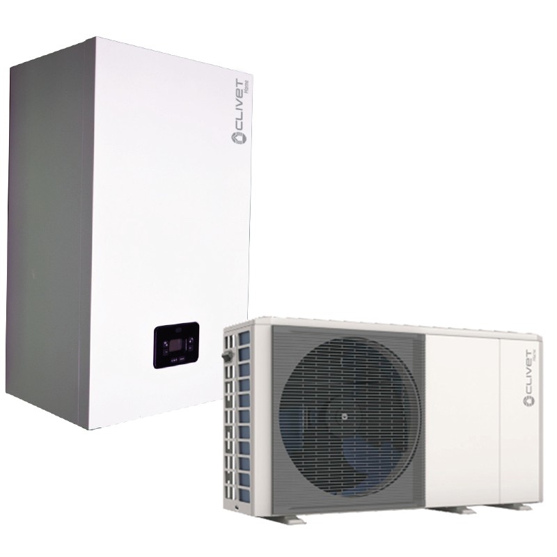 sistema pompa di calore ibrida clivet 34 kw edge evo 20 hybrid 31 chiller 64 kw monofase inverter con modulo idronico a