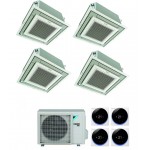 CONDIZIONATORE DAIKIN QUADRI SPLIT CASSETTA 4 VIE FULLY FLAT 9000+9000+9000+9000 BTU COMANDO FILO E GRIGLIA 4MXM80N A+++