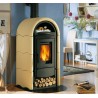 STUFA A LEGNA LA NORDICA EXTRAFLAME STEFANY FORNO BII 10,6 KW IN GHISA CON MAIOLICA PERGAMENA AD ARIA