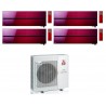 CONDIZIONATORE MITSUBISHI QUADRI SPLIT KIRIGAMINE STYLE ROSSO 9000+9000+9000+12000 BTU WIFI INVERTER MXZ-4F80VF3 A++