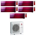 condizionatore mitsubishi penta split kirigamine style rosso 900012000120001200012000 btu wifi inverter mxz 5f102vf