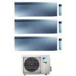 CONDIZIONATORE DAIKIN EMURA 3 TRIAL SPLIT 7000+7000+7000 BTU SILVER WIFI INVERTER 3MXM40N A+++