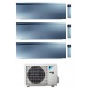 CONDIZIONATORE DAIKIN EMURA 3 TRIAL SPLIT 7000+7000+7000 BTU SILVER WIFI INVERTER 3MXM40N A+++