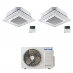 CONDIZIONATORE SAMSUNG DUAL SPLIT CASSETTA A 4 VIE MINI WINDFREE 9000+9000 BTU INVERTER AJ040TXJ2KG/EU A+++