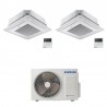 CONDIZIONATORE SAMSUNG DUAL SPLIT CASSETTA A 4 VIE MINI WINDFREE 9000+12000 BTU INVERTER AJ050TXJ2KG/EU A+++