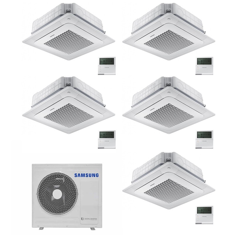 condizionatore samsung penta split cassetta a 4 vie mini windfree 90009000900090009000 btu inverter aj100txj5kg eu