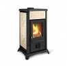 STUFA A LEGNA LA NORDICA EXTRAFLAME GEMMA 6,0 KW IN MAIOLICA COLORE LIBERTY PANNA AD ARIA