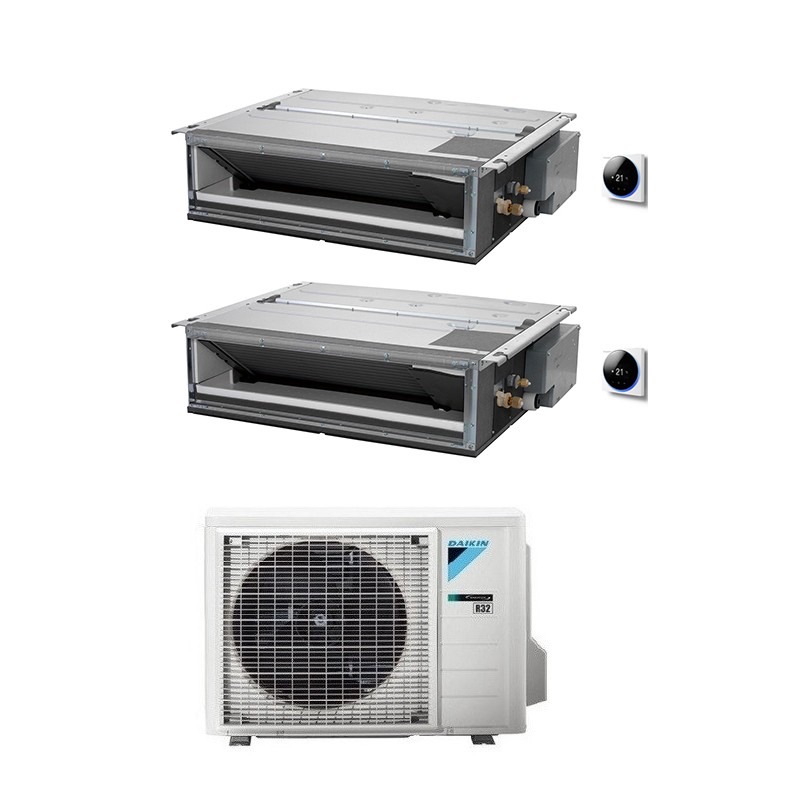 condizionatore daikin dual split canalizzabile ultrapiatto 90009000 btu inverter 2mxm40n con comando a filo